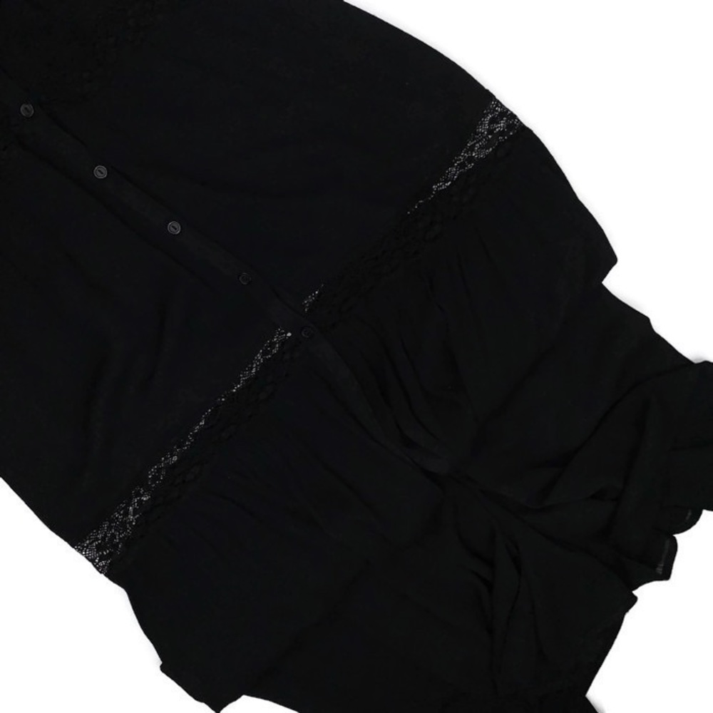 Black Boho Lace Panel Maxi Dress - Picture 6 of 6